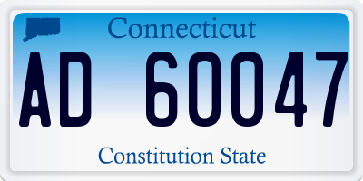 CT license plate AD60047