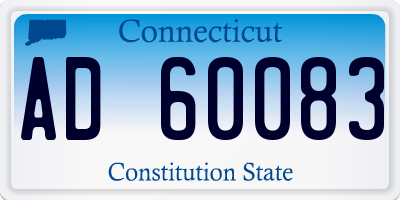 CT license plate AD60083