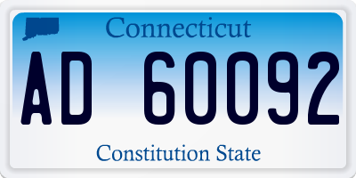 CT license plate AD60092