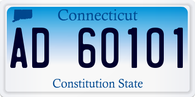 CT license plate AD60101