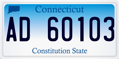 CT license plate AD60103