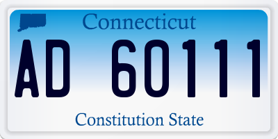 CT license plate AD60111