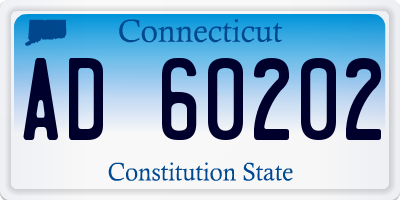 CT license plate AD60202