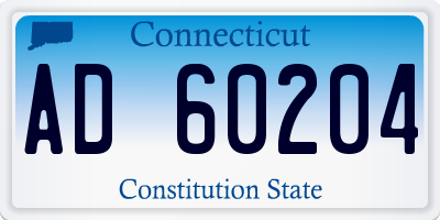 CT license plate AD60204