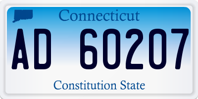 CT license plate AD60207