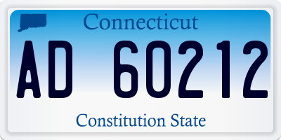 CT license plate AD60212