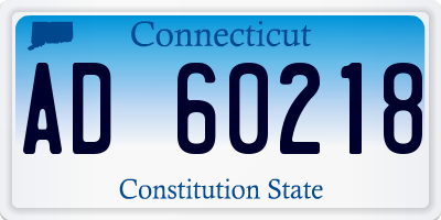 CT license plate AD60218
