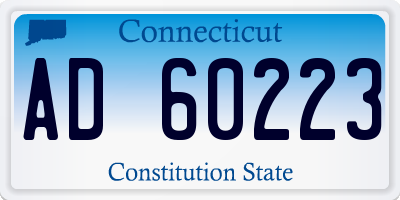 CT license plate AD60223