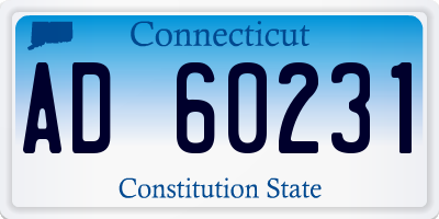 CT license plate AD60231
