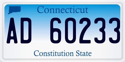 CT license plate AD60233