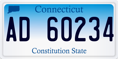 CT license plate AD60234