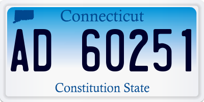 CT license plate AD60251