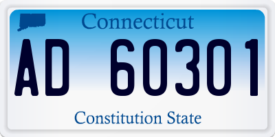 CT license plate AD60301