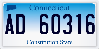 CT license plate AD60316