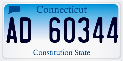 CT license plate AD60344