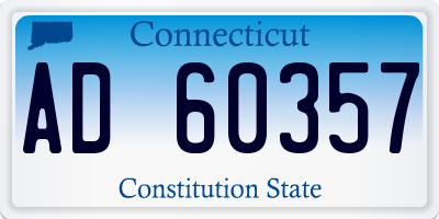 CT license plate AD60357