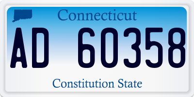 CT license plate AD60358