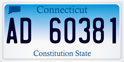 CT license plate AD60381