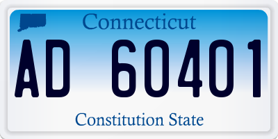 CT license plate AD60401