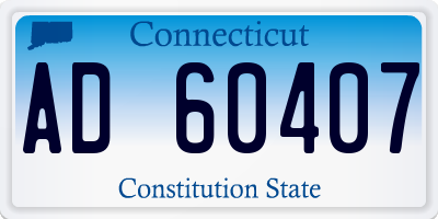 CT license plate AD60407