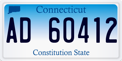 CT license plate AD60412