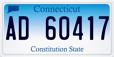 CT license plate AD60417