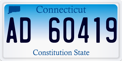 CT license plate AD60419
