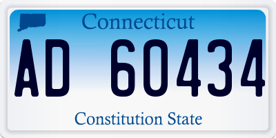 CT license plate AD60434