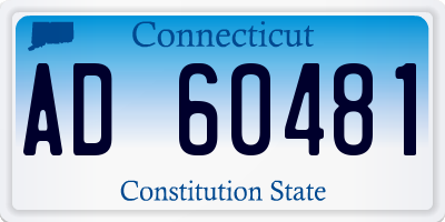 CT license plate AD60481