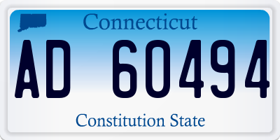 CT license plate AD60494