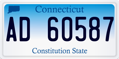 CT license plate AD60587