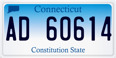 CT license plate AD60614