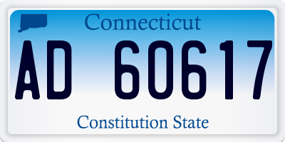 CT license plate AD60617
