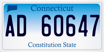 CT license plate AD60647