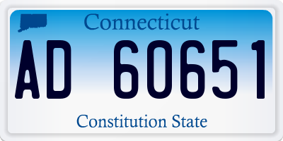 CT license plate AD60651