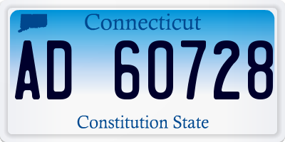 CT license plate AD60728