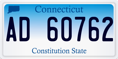 CT license plate AD60762