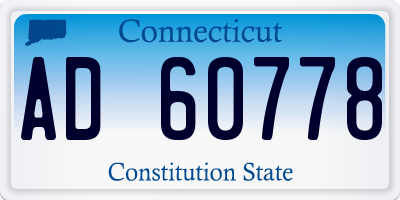 CT license plate AD60778
