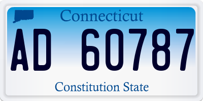 CT license plate AD60787
