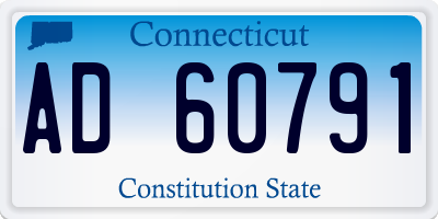 CT license plate AD60791