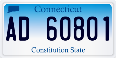 CT license plate AD60801