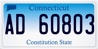 CT license plate AD60803