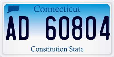 CT license plate AD60804