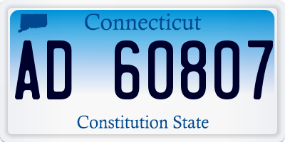 CT license plate AD60807