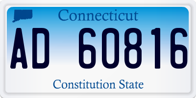 CT license plate AD60816