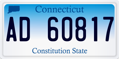 CT license plate AD60817