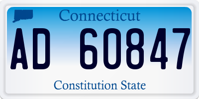 CT license plate AD60847