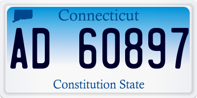 CT license plate AD60897