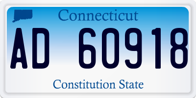 CT license plate AD60918