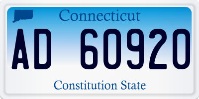 CT license plate AD60920